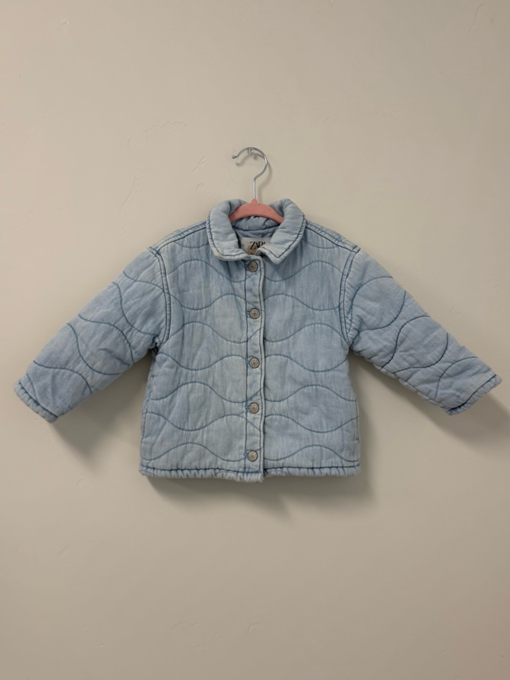 Zara Minnie Mouse Denim Sherpa Jacket - Picture 2 of 3